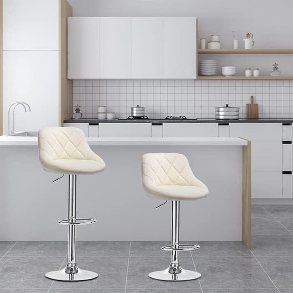 Rootz Premium keinonahkaiset baarijakkarat - Säädettävät pöytätuolit - Kääntyvät baarituolit - Kestävät, mukavat, helppo puhdistaa - 84cm-106cm x 38cm
