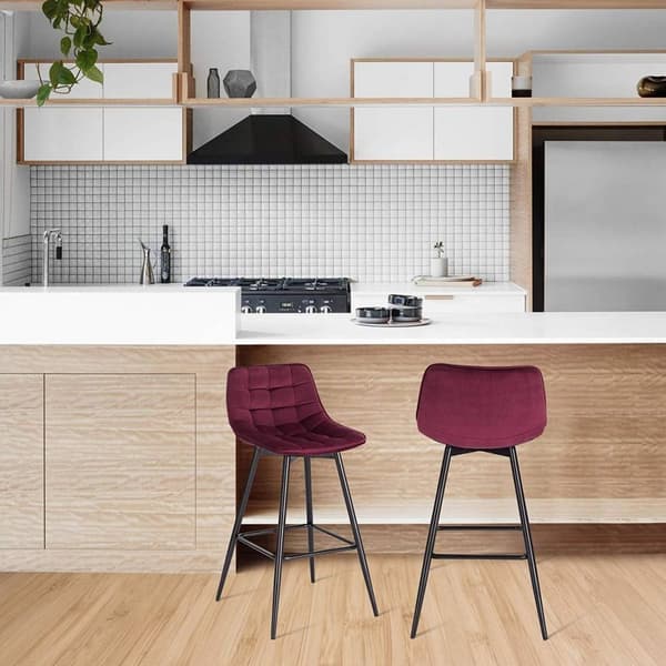Rootz baarijakkara - Työpöytäjakkara - Design-jakkara - samettia ja metallia - Mukava ja ergonominen - Kestävä ja vakaa - Monipuolinen ja tyylikäs - 4