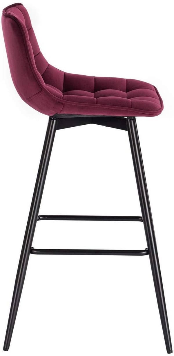 Rootz baarijakkara - Työpöytäjakkara - Design-jakkara - samettia ja metallia - Mukava ja ergonominen - Kestävä ja vakaa - Monipuolinen ja tyylikäs - 4
