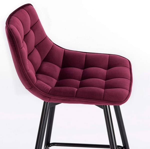 Rootz baarijakkara - Työpöytäjakkara - Design-jakkara - samettia ja metallia - Mukava ja ergonominen - Kestävä ja vakaa - Monipuolinen ja tyylikäs - 4