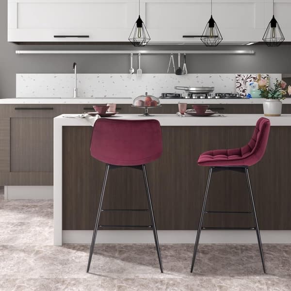 Rootz baarijakkara - Työpöytäjakkara - Design-jakkara - samettia ja metallia - Mukava ja ergonominen - Kestävä ja vakaa - Monipuolinen ja tyylikäs - 4