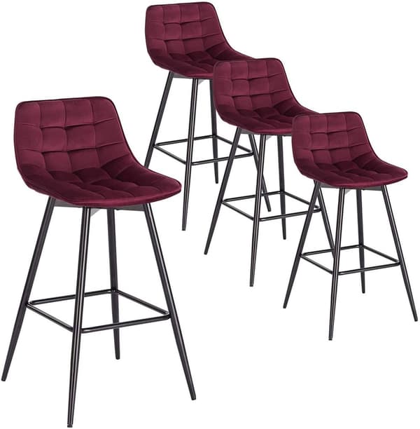 Rootz baarijakkara - Työpöytäjakkara - Design-jakkara - samettia ja metallia - Mukava ja ergonominen - Kestävä ja vakaa - Monipuolinen ja tyylikäs - 4