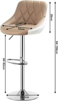 Miniatyrbild 3 av 10: Rootz Barpall - Bänkpall - Justerbar Barstol - Bekväm sittplats - Enkel höjdjustering - Robust ram - 38cm x 35cm x 84-106cm Justerbar höjd