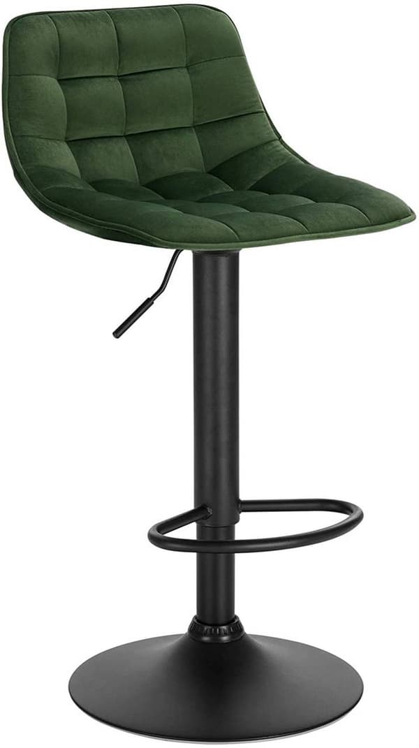 Rootz baarijakkara - Velvet-tasotuoli - Säädettävä baarituoli - Ergonominen muotoilu, kestävä rakenne, Säädettävä korkeus - 42,5 cm x 35 cm, Korkeus: