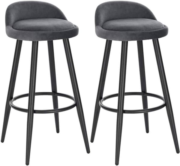 Rootz Velvet Barpall - Bänkpall - Justerbar Barstol - Stabil och hållbar - Golvsäker design - Optimal komfort - 37,5 cm x 34 cm x 78,5 cm