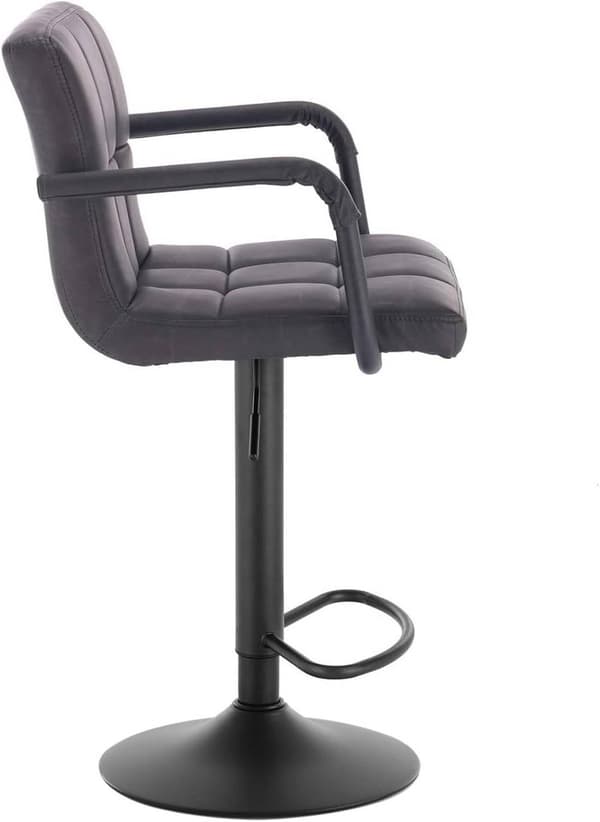 Rootz baarijakkara - Työpöytäjakkara - Säädettävä baarituoli - Kestävää keinonahkaa - Ergonominen selkänojalla ja jalkatuella - Moderni muotoilu - 51c
