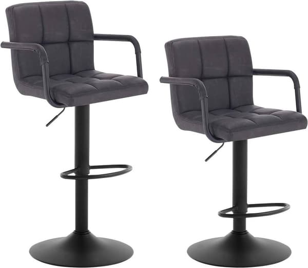 Rootz baarijakkara - Työpöytäjakkara - Säädettävä baarituoli - Kestävää keinonahkaa - Ergonominen selkänojalla ja jalkatuella - Moderni muotoilu - 51c