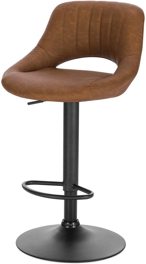 Rootz Set med 2 barstolar - Bänkstolar - Justerbara snurrstolar - Bekväm, ergonomisk, enkel montering - konstläder - 35cm x 42cm x 84-106cm