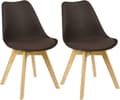 Miniatyrbild 1 av 7: Rootz Set med 2 matstolar - Köksstolar - Bekväma sittplatser - Högdensitetsskum - Hållbar konstruktion - Halkskyddsmattor - 48cm x 42cm x 82cm