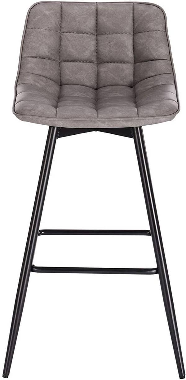 Rootz Barpall - Designerbarstol - Bänkpall med fotstöd - Imiterat läder - Ergonomisk och bekväm - Robust och hållbar - Mångsidig och modern - 43 cm x
