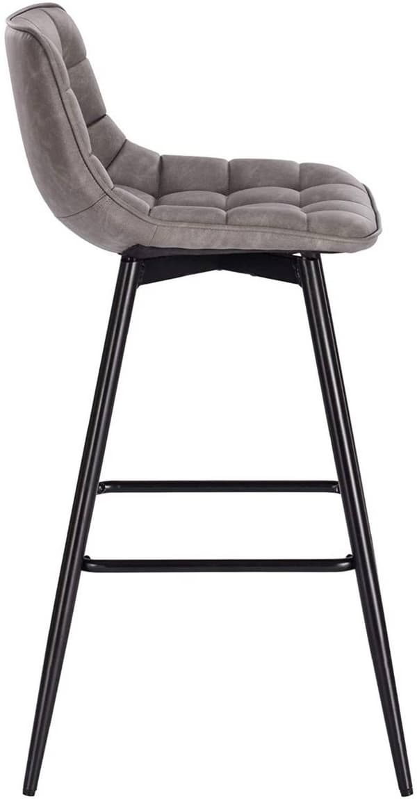 Rootz Barpall - Designerbarstol - Bänkpall med fotstöd - Imiterat läder - Ergonomisk och bekväm - Robust och hållbar - Mångsidig och modern - 43 cm x