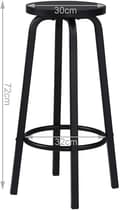 Miniatyrbild 3 av 9: Rootz Modern Bar Pall - Skandinavisk Style Pall - Industrial Design Pall - Bekväma sittplatser - Förbättrad stabilitet - Utrymmesbesparande - 30cm x 7