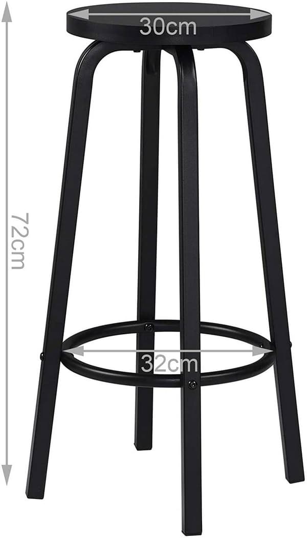 Rootz Modern Bar Pall - Skandinavisk Style Pall - Industrial Design Pall - Bekväma sittplatser - Förbättrad stabilitet - Utrymmesbesparande - 30cm x 7