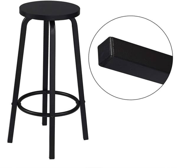 Rootz Modern Bar Pall - Skandinavisk Style Pall - Industrial Design Pall - Bekväma sittplatser - Förbättrad stabilitet - Utrymmesbesparande - 30cm x 7