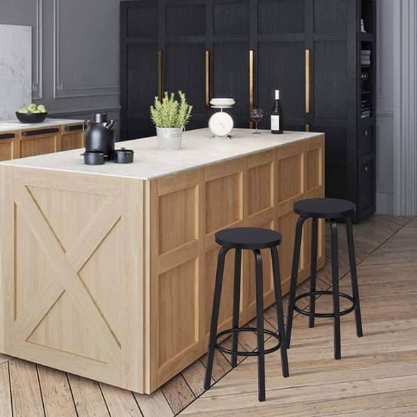 Rootz Modern Bar Pall - Skandinavisk Style Pall - Industrial Design Pall - Bekväma sittplatser - Förbättrad stabilitet - Utrymmesbesparande - 30cm x 7