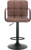 Miniatyrbillede 4 af 8: Rootz Barstol - Bordskammel - Justerbar barstol - Slidstærkt metalstel - Ergonomisk design - Stilfuld antracit mørk brun - 90-112cm x 51cm x 37cm