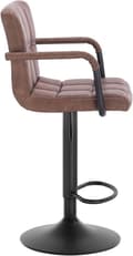 Miniatyrbillede 6 af 8: Rootz Barstol - Bordskammel - Justerbar barstol - Slidstærkt metalstel - Ergonomisk design - Stilfuld antracit mørk brun - 90-112cm x 51cm x 37cm