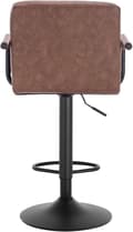 Miniatyrbillede 7 af 8: Rootz Barstol - Bordskammel - Justerbar barstol - Slidstærkt metalstel - Ergonomisk design - Stilfuld antracit mørk brun - 90-112cm x 51cm x 37cm