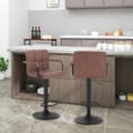 Miniatyrbillede 2 af 8: Rootz Barstol - Bordskammel - Justerbar barstol - Slidstærkt metalstel - Ergonomisk design - Stilfuld antracit mørk brun - 90-112cm x 51cm x 37cm