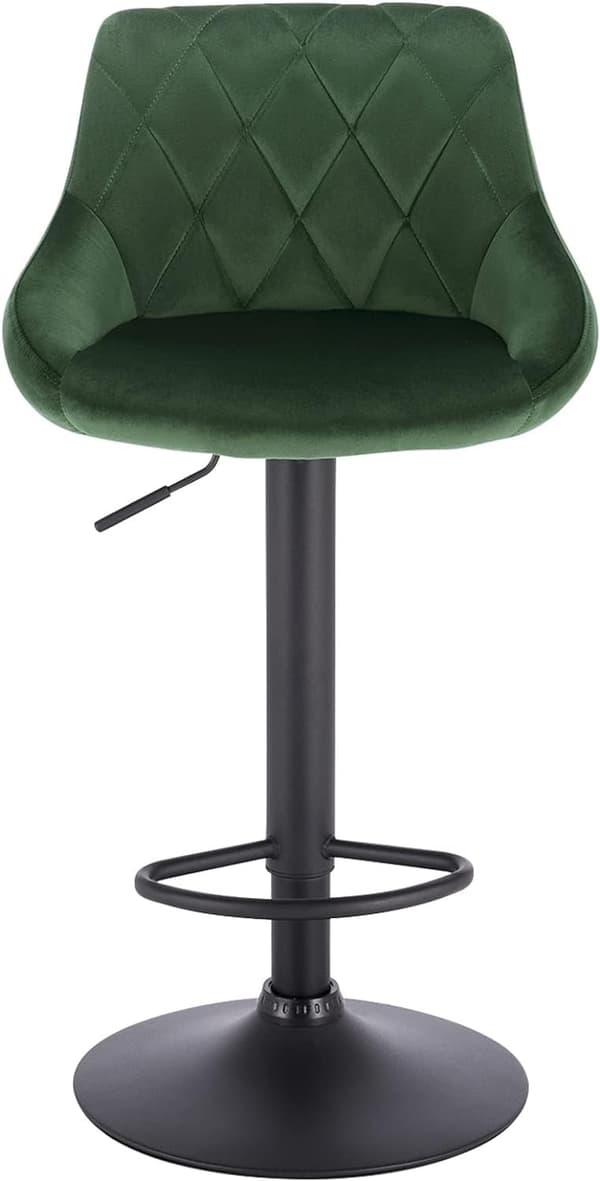 Rootz Set med 2 barstolar - Bänkstolar - Snurrstolar - Sammetsklädsel - Justerbar höjd - Vridbar sits - Bekväm och robust - 35cm x 38cm x 84-106cm