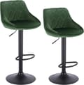Miniatyrbild 1 av 7: Rootz Set med 2 barstolar - Bänkstolar - Snurrstolar - Sammetsklädsel - Justerbar höjd - Vridbar sits - Bekväm och robust - 35cm x 38cm x 84-106cm