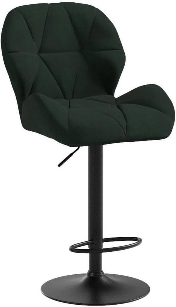 Rootz barstol - Justerbar bordstol - Drejelig barstol - Ergonomisk design, robust konstruktion, nem montering - fløjl og metal - 94cm-116cm x 50cm x 4
