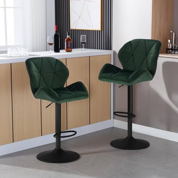 Rootz barstol - Justerbar bordstol - Drejelig barstol - Ergonomisk design, robust konstruktion, nem montering - fløjl og metal - 94cm-116cm x 50cm x 4