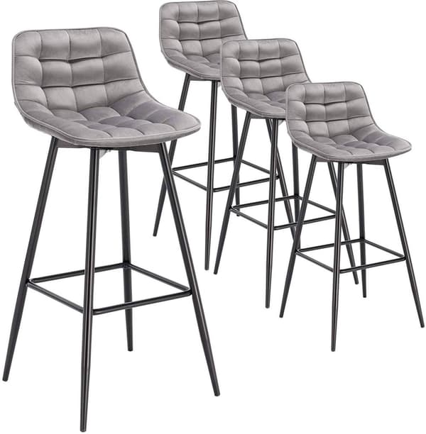 Rootz Velvet -baarijakkarat - Työpöytäjakkarat - Keittiöjakkarat - Mukavat ja ergonomiset - Kestävä ja vakaa - Tyylikäs ja monipuolinen - 43 cm x 35,5