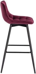 Miniatyrbillede 6 af 8: Rootz barstol - Designer bordskammel, fløjlsfodstøtte - Komfortabel, holdbar, alsidig - Bordeaux fløjl og metal - 43 cm x 35,5 cm x 64 cm