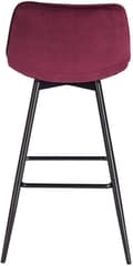 Miniatyrbillede 7 af 8: Rootz barstol - Designer bordskammel, fløjlsfodstøtte - Komfortabel, holdbar, alsidig - Bordeaux fløjl og metal - 43 cm x 35,5 cm x 64 cm