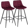Miniatyrbillede 1 af 8: Rootz barstol - Designer bordskammel, fløjlsfodstøtte - Komfortabel, holdbar, alsidig - Bordeaux fløjl og metal - 43 cm x 35,5 cm x 64 cm
