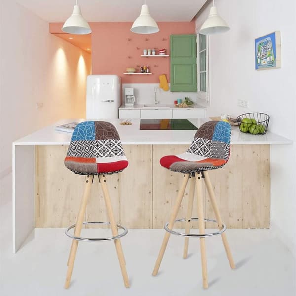 Rootz Highlights Barstol Model Joyce - Designerstol - Bordstol - Komfortable siddepladser, holdbar bygning, nem vedligeholdelse - Træ, linned, metal -