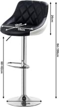 Miniatyrbillede 3 af 8: Rootz Barstol - Justerbar bordstol - Drejelig barstol - Komfortabel siddeplads - Nem montering - Holdbart design - 38cm x 35cm x 84-106cm Justerbar hø