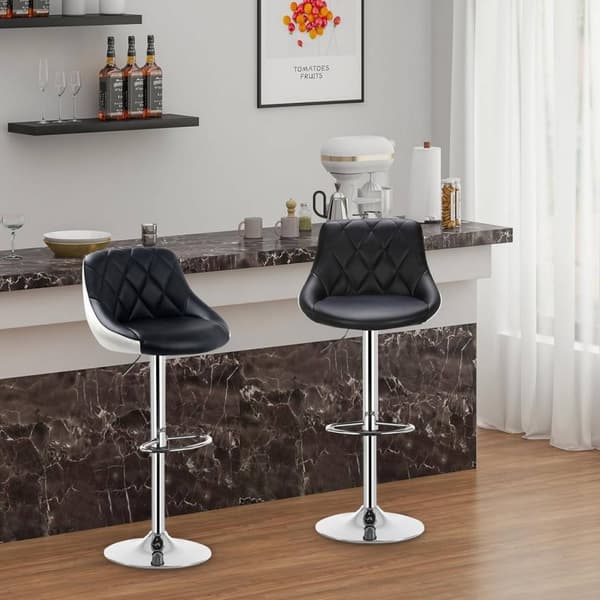 Rootz Barstol - Justerbar bordstol - Drejelig barstol - Komfortabel siddeplads - Nem montering - Holdbart design - 38cm x 35cm x 84-106cm Justerbar hø