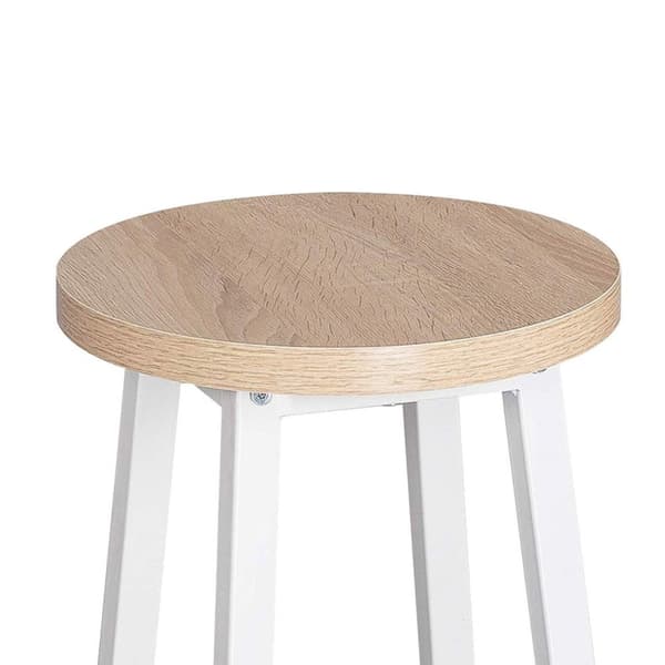 Rootz Industriel Barstol - Bordskammel - Metal- og træskammel - Robust konstruktion - Alsidig brug - Gulvbeskyttelse - Sædehøjde 71 cm, Diameter 30 cm