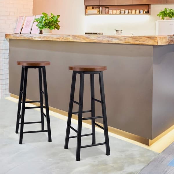 Rootz Industriel Barstol - Bordskammel - Kitchen Island Stol - Robust stålstel - Alsidigt og beskyttende design - Nem montering - 71 cm Sædehøjde x 30