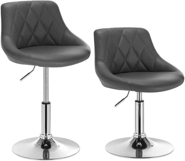 Rootz sæt med 2 barstole - Bordskamler - Justerbare drejestole - Komfortable og ergonomiske - Robust og sikker - Nem vedligeholdelse - Kunstlæder - 47