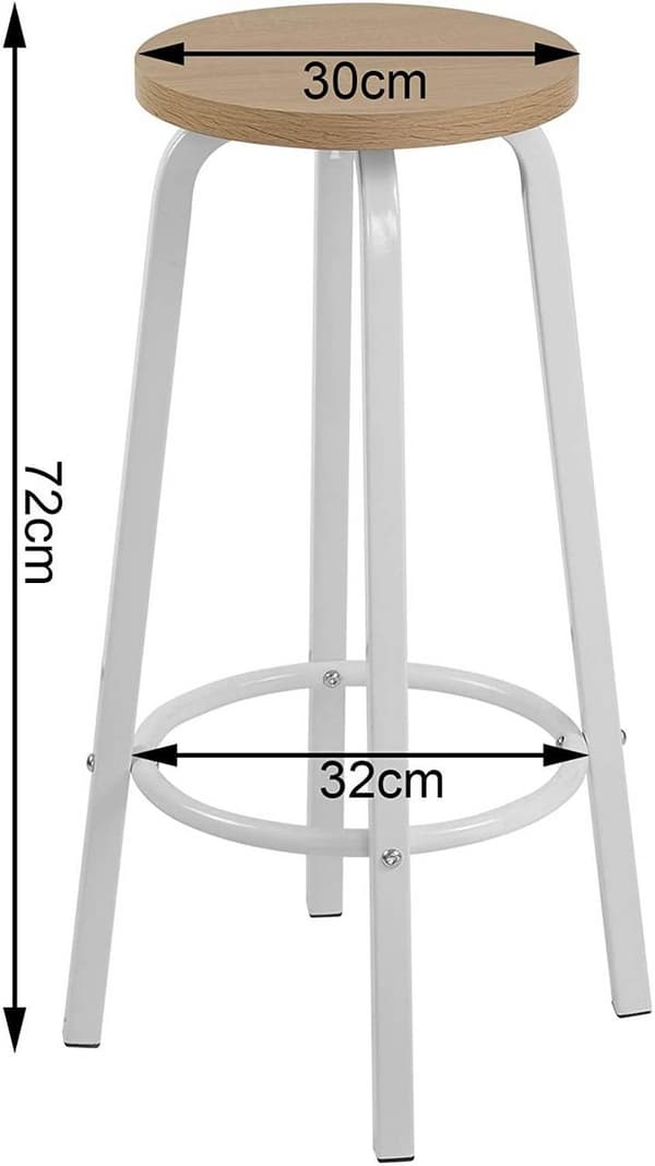 Rootz Barstol - Bordskammel - Industristol - Moderne minimalistisk design - Holdbar og ridsefast - Ergonomisk komfort - 30 cm x 72 cm