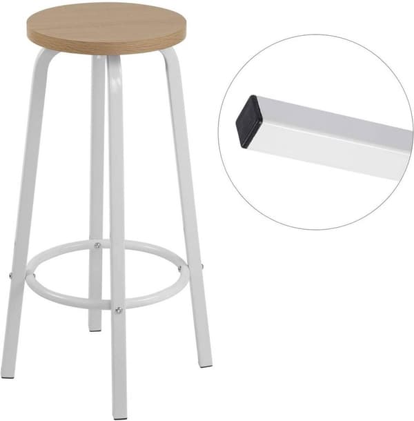 Rootz Barstol - Bordskammel - Industristol - Moderne minimalistisk design - Holdbar og ridsefast - Ergonomisk komfort - 30 cm x 72 cm