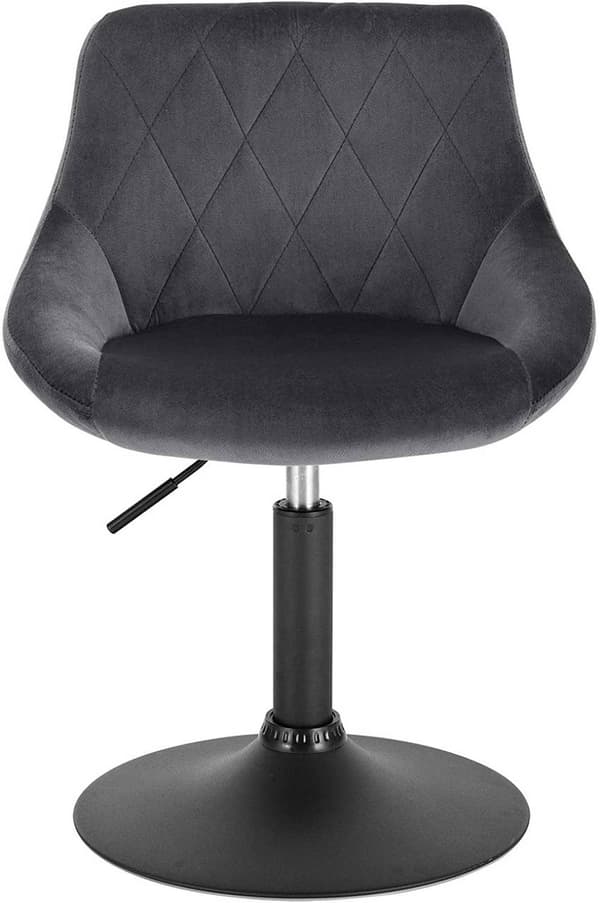 Rootz Velvet -baarijakkara - Metallinen työtuoli - Säädettävä kääntyvä istuin - Ergonominen muotoilu, Tukeva runko, Helppo koota - 66cm-82cm x 47cm x