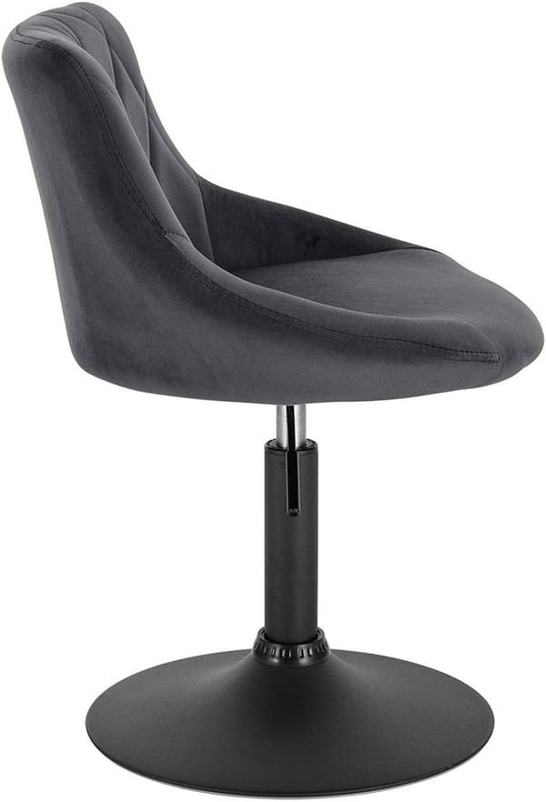 Rootz Velvet -baarijakkara - Metallinen työtuoli - Säädettävä kääntyvä istuin - Ergonominen muotoilu, Tukeva runko, Helppo koota - 66cm-82cm x 47cm x