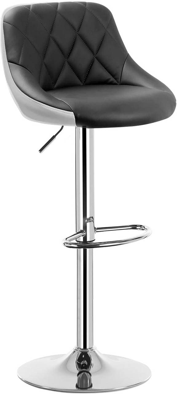 Rootz Barpall - Justerbar motpall - Svängbar barstol - Bekväm, Snygg, Slitstark - Förkromat stål - 38cm x 35cm, Höjd 84cm-106cm Justerbar