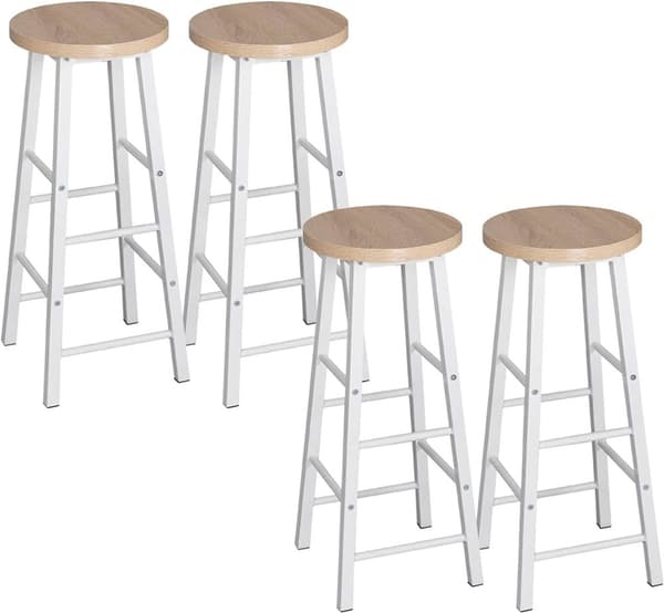 Rootz Industriel Barstol - Bordskammel - Metal- og træskammel - Robust, Alsidig, Beskyttende - 71 cm Sædehøjde x 30 cm Sædediameter