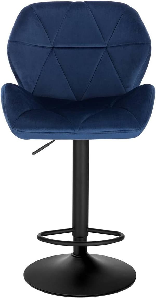 Rootz Velvet Barstol - Bordskammel - Justerbar barstol - Ergonomisk design - Holdbar konstruktion - Skridsikker base - 50cm x 40cm x 94-116cm