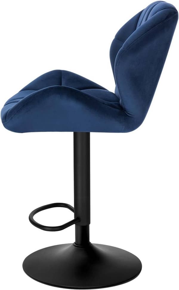 Rootz Velvet Barstol - Bordskammel - Justerbar barstol - Ergonomisk design - Holdbar konstruktion - Skridsikker base - 50cm x 40cm x 94-116cm