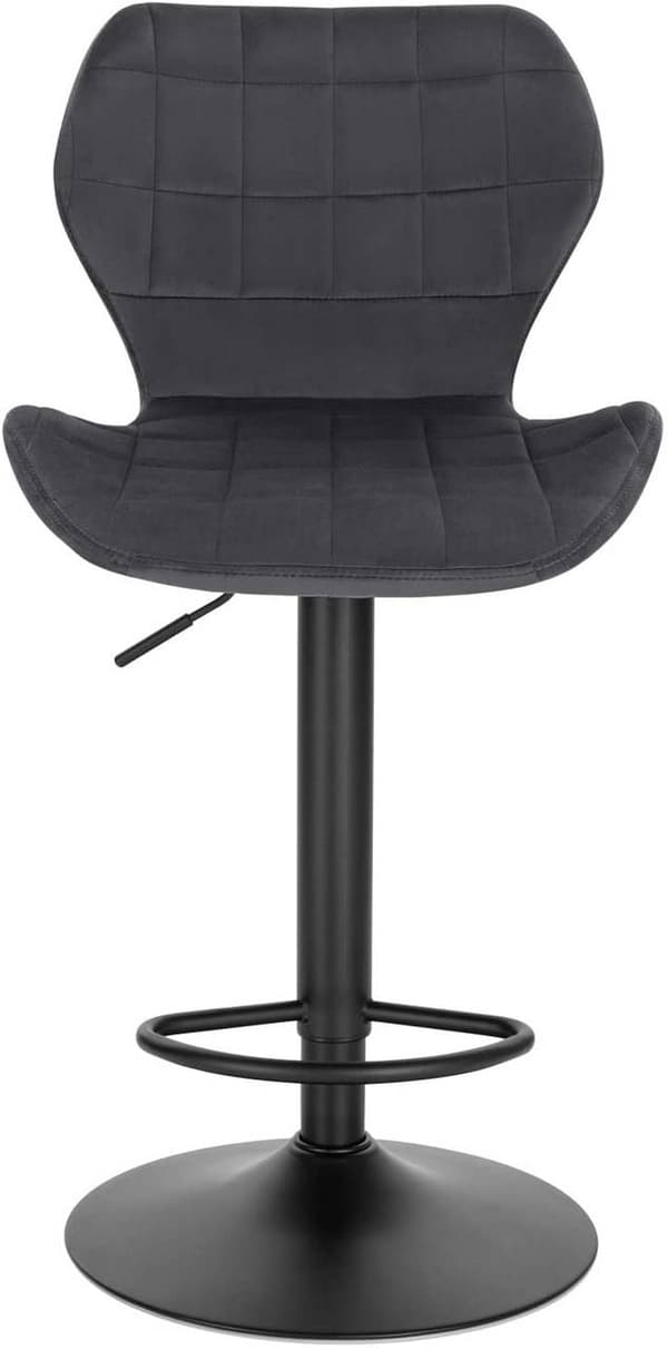 Rootz Velvet Swivel Barstol - Justerbar bordstol - Roterende sæde - Komfortabelt, sikkert, stilfuldt - 48cm x 38cm x 60-82cm