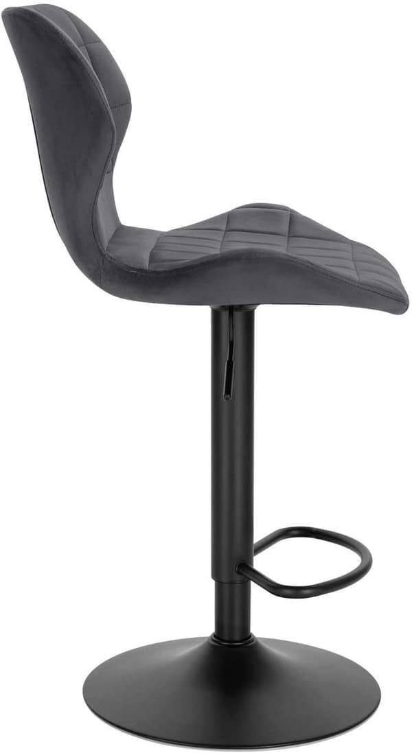 Rootz Velvet Swivel Barstol - Justerbar bordstol - Roterende sæde - Komfortabelt, sikkert, stilfuldt - 48cm x 38cm x 60-82cm