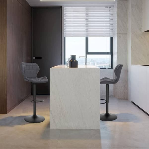 Rootz Velvet Swivel Barstol - Justerbar bordstol - Roterende sæde - Komfortabelt, sikkert, stilfuldt - 48cm x 38cm x 60-82cm