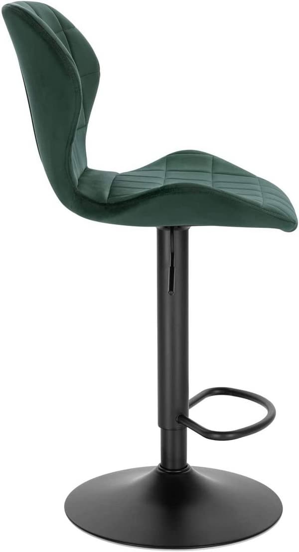 Rootz Barpall - Justerbar pall - Snurrstol - Bekväma sammetssittplatser - Stabil metallram - Mångsidig design - 48cm x 38cm x 60-82cm