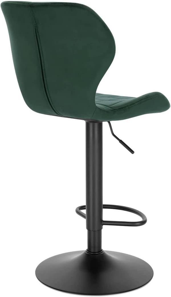 Rootz Barpall - Justerbar pall - Snurrstol - Bekväma sammetssittplatser - Stabil metallram - Mångsidig design - 48cm x 38cm x 60-82cm